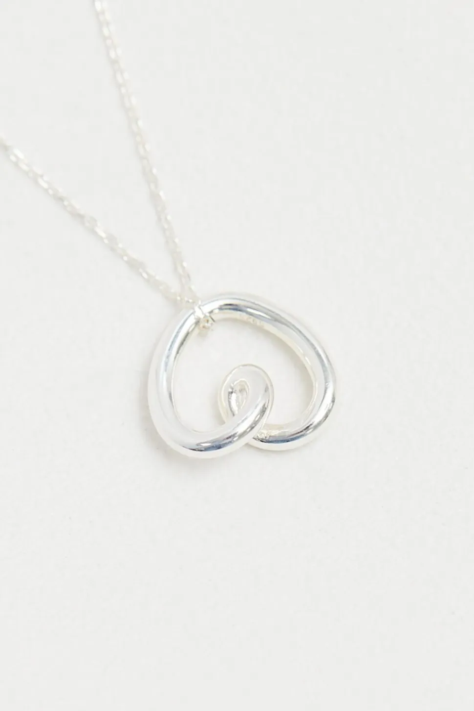 Simply Silver Sterling Silver 925 Swirl Open Heart Necklace
