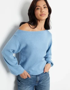 Slash Neck Knitted Jumper