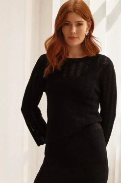 3/4 Sleeve Crochet Knit Jumper