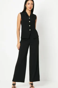 Sleeveless Collar Detail Blazer