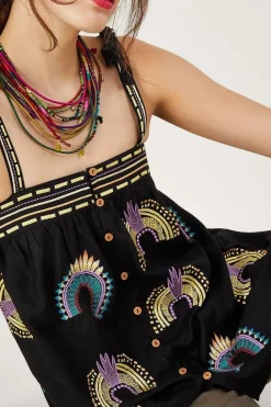Sleeveless Embroidered Top