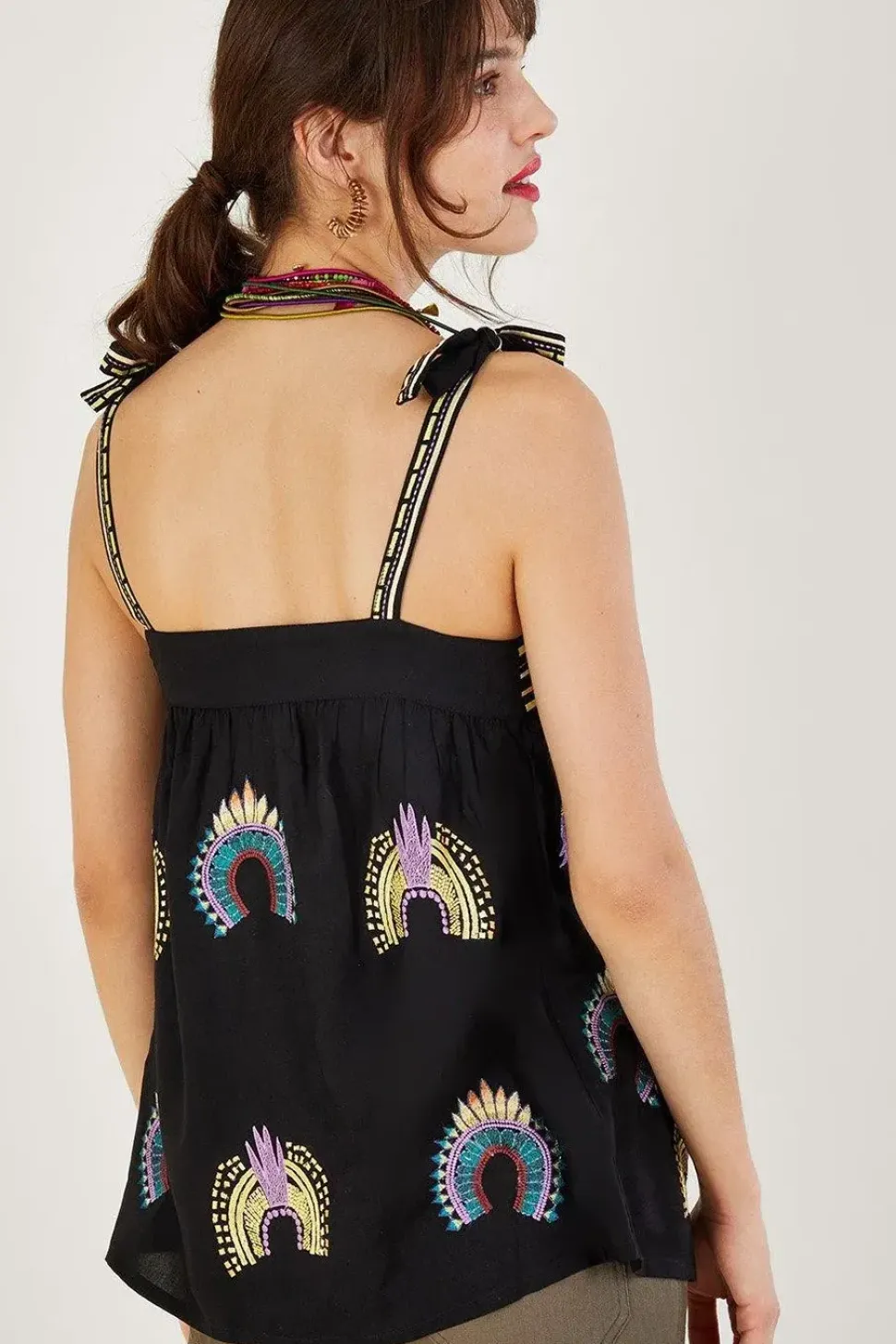 Sleeveless Embroidered Top