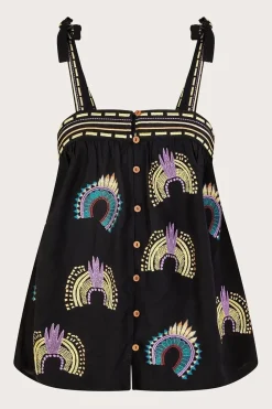 Sleeveless Embroidered Top