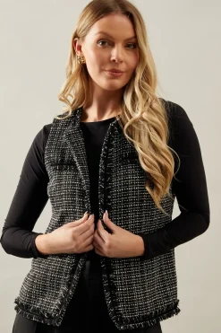 Sleeveless Tweed Jacket