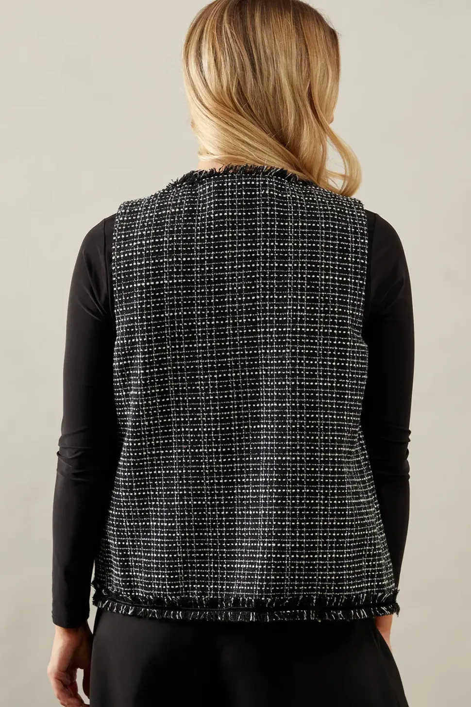 Sleeveless Tweed Jacket