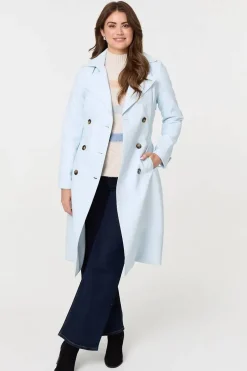 Slim Knee Length Tie Waist Trench Coat