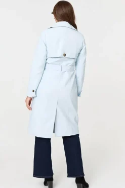 Slim Knee Length Tie Waist Trench Coat