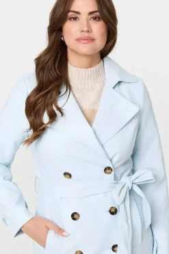 Slim Knee Length Tie Waist Trench Coat