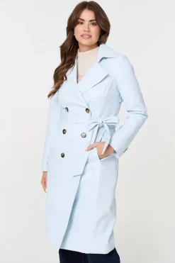 Slim Knee Length Tie Waist Trench Coat