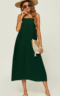 Slip Dress In Dark Green