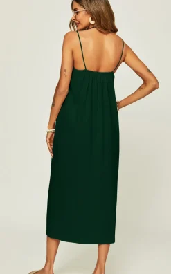 Slip Dress In Dark Green