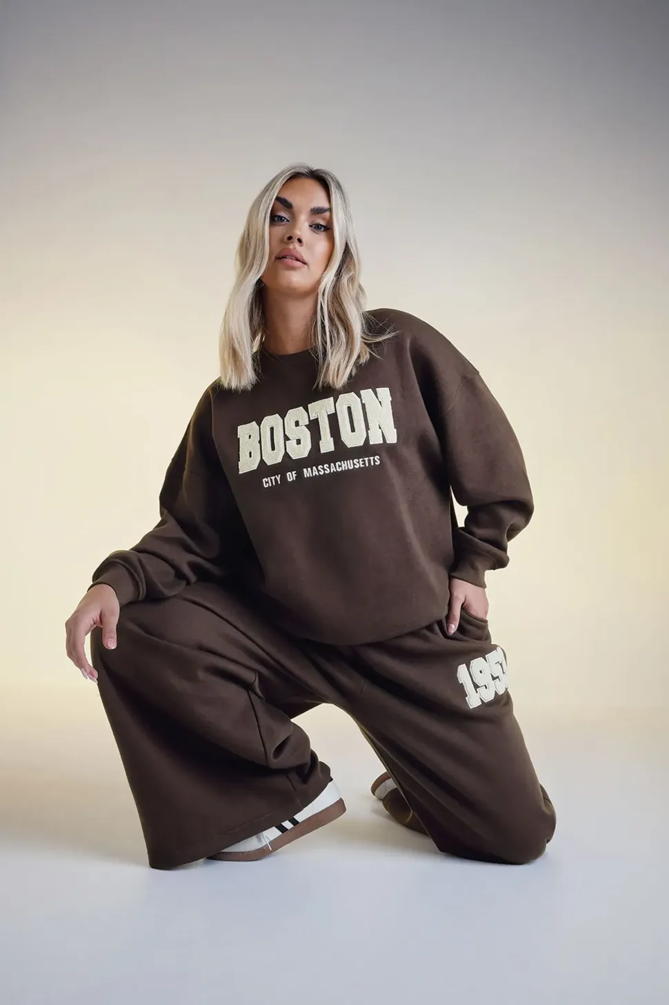 Slogan Wide Leg Joggers