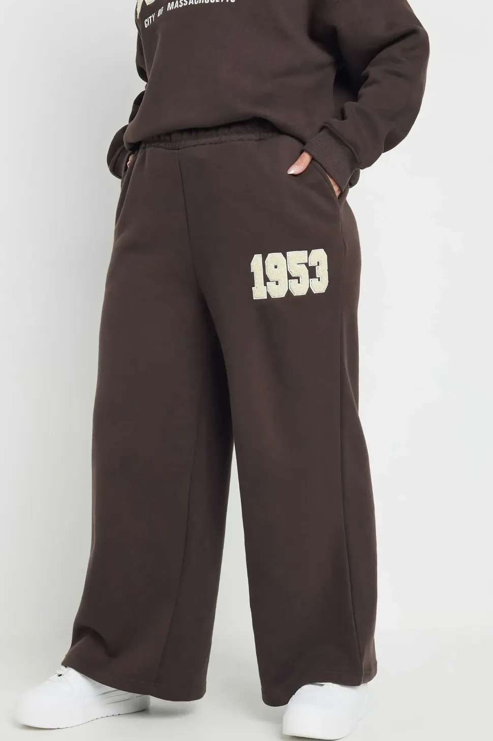Slogan Wide Leg Joggers