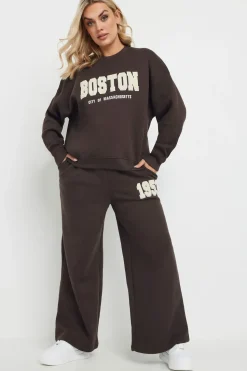 Slogan Wide Leg Joggers