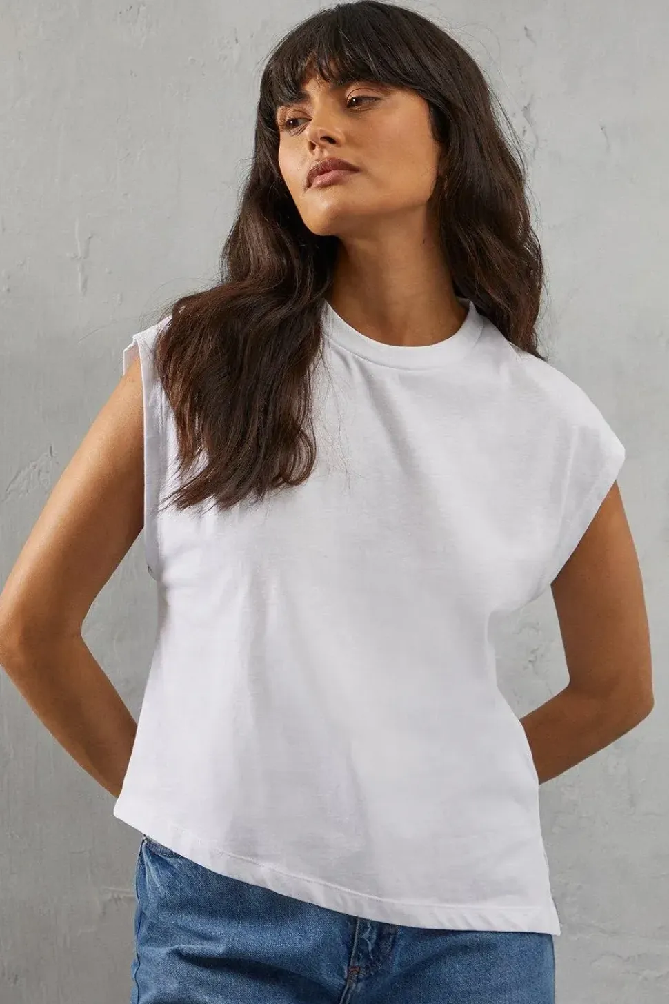 Slub Jersey Asymmetric Hem Tee