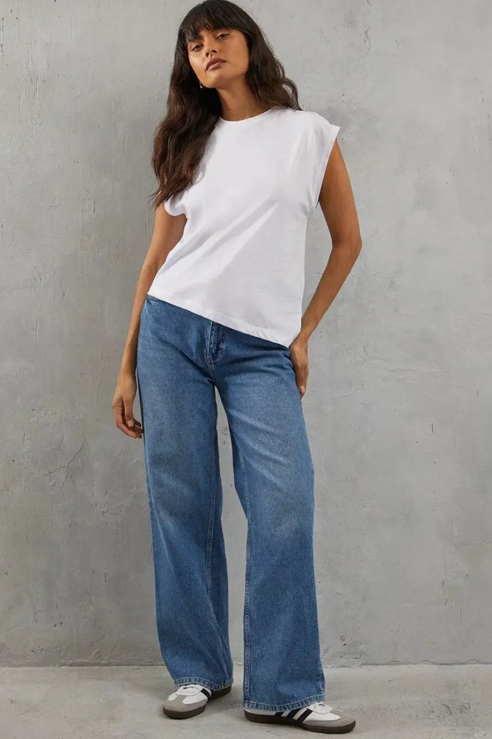 Slub Jersey Asymmetric Hem Tee