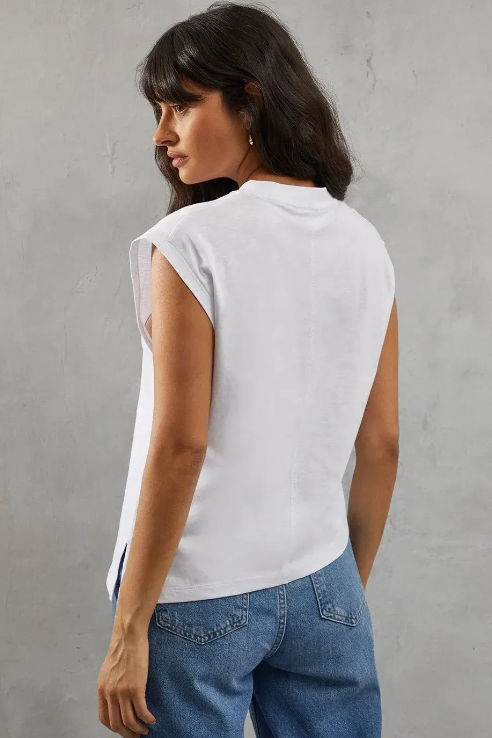 Slub Jersey Asymmetric Hem Tee
