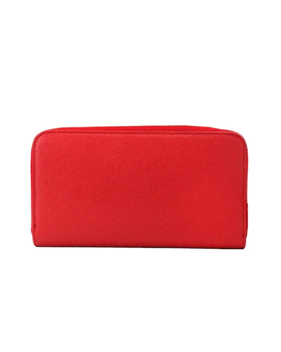 Small Leather Wallet Red