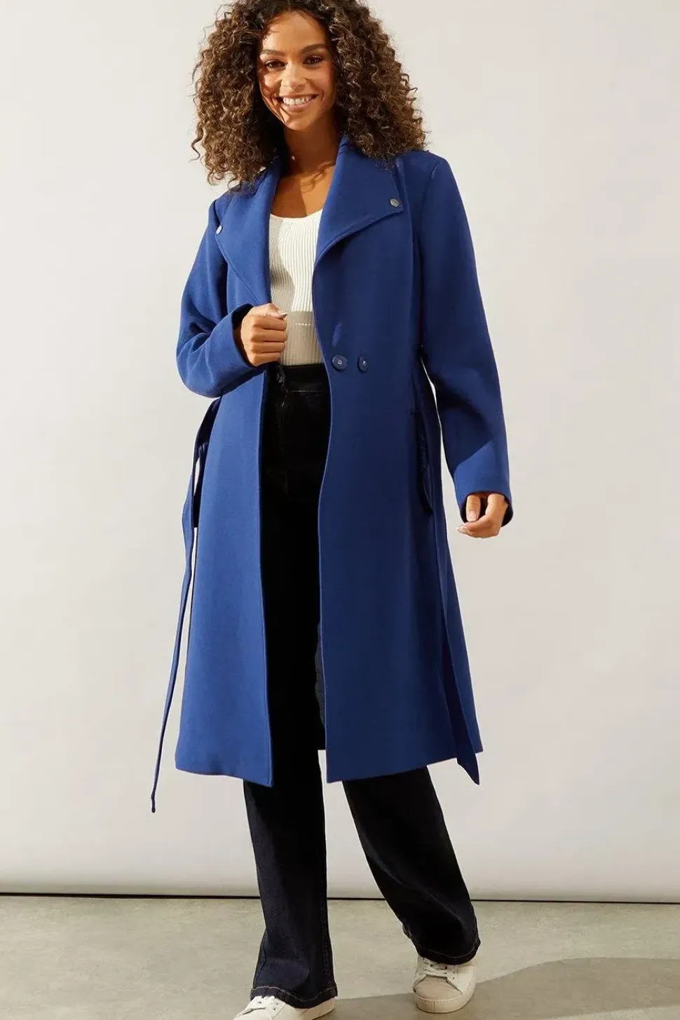 Smart Longline Belted Coat