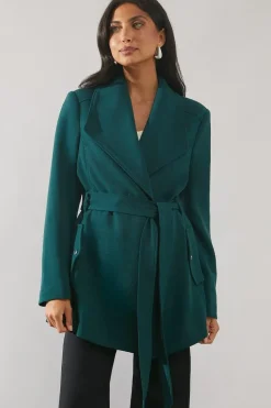 Smart Short Belted Wrap Coat