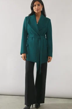 Smart Short Belted Wrap Coat