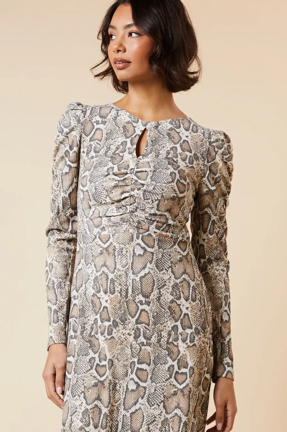 Snake Keyhole Midi Dress