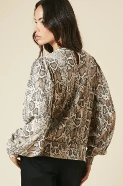 Snake Key Hole Wrap Long Sleeve Top