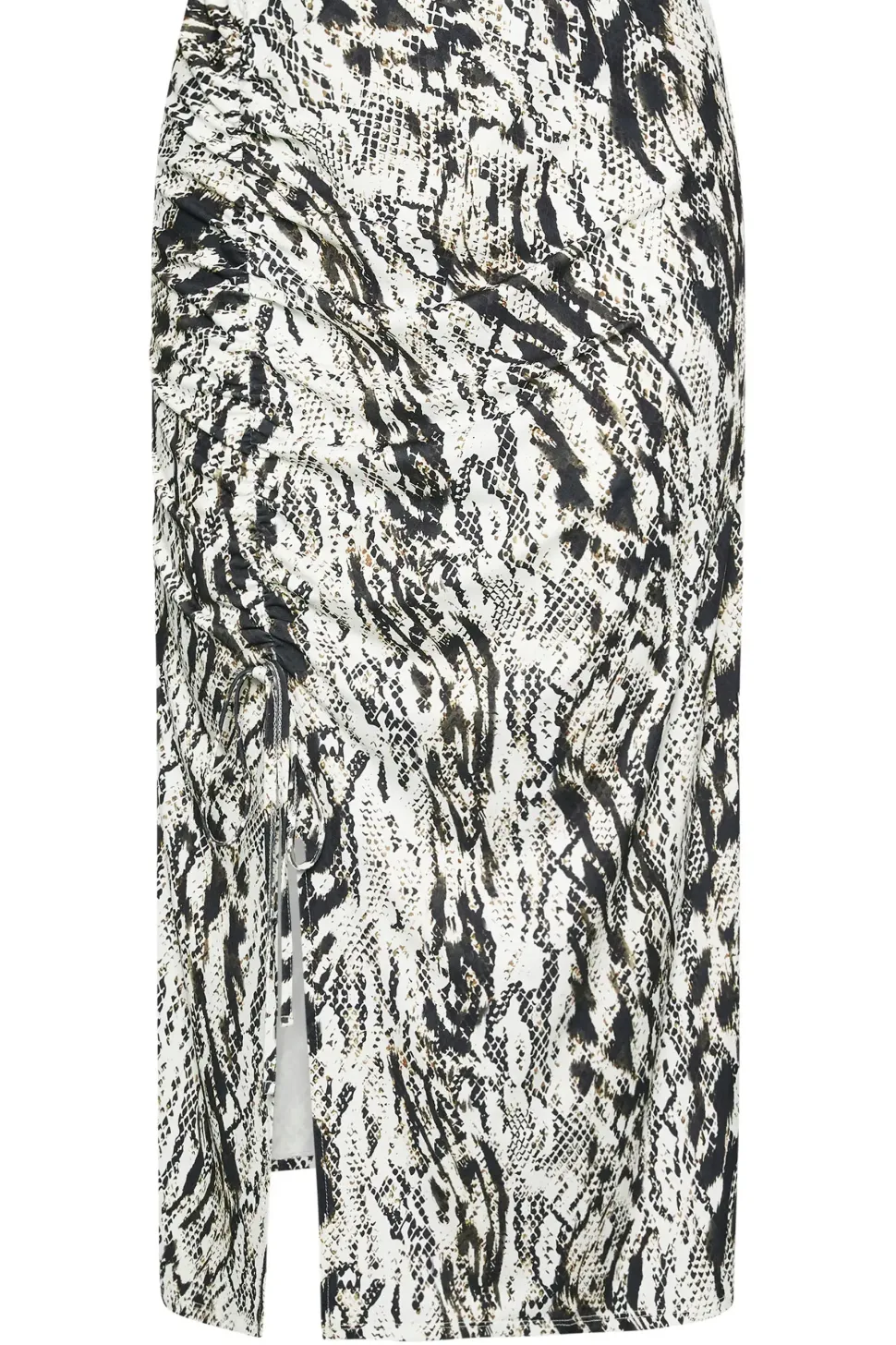 Snake Print Ruched Skirt