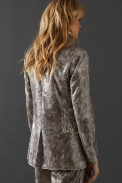 Snake Print Sequin Blazer