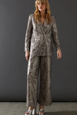 Snake Print Sequin Blazer