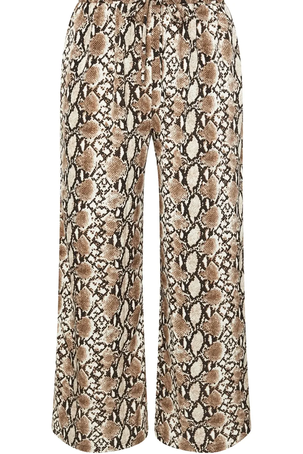 Snake Print Wide Leg Trousers