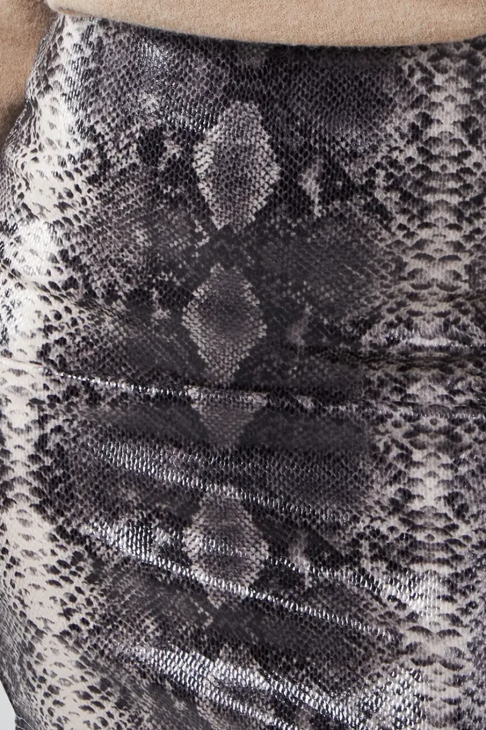 Snake Skin Faux Leather Skirt