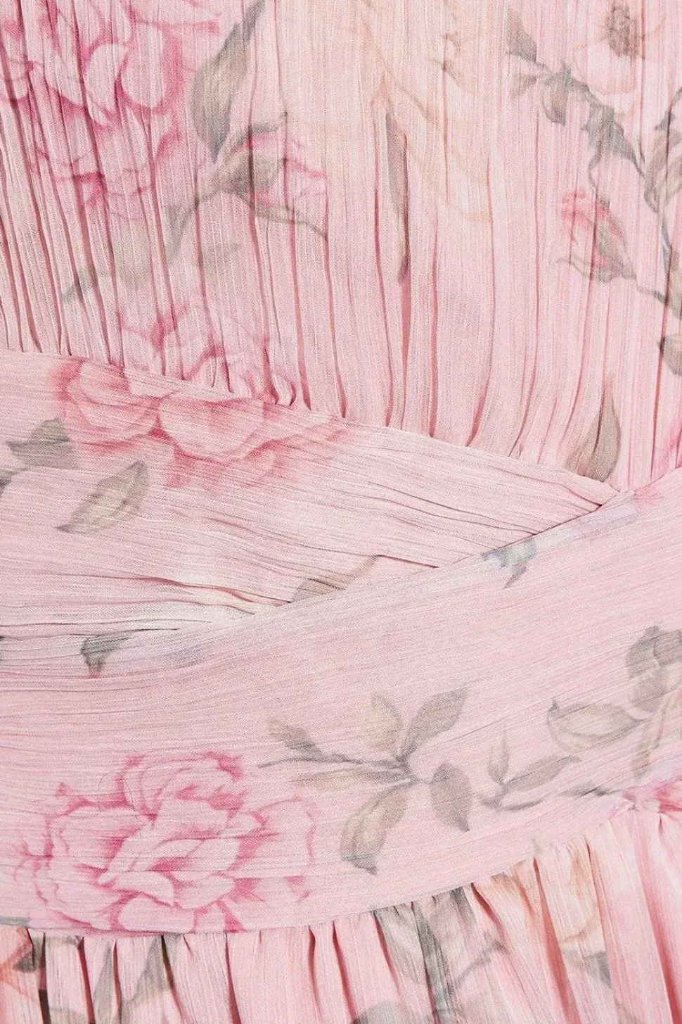Soft Floral Halter Neck Maxi Bridesmaids Dress