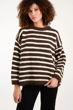 Soft Knit Round Neck Stripe Jumper