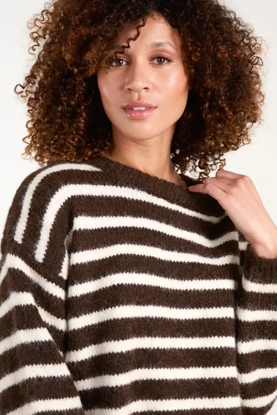 Soft Knit Round Neck Stripe Jumper