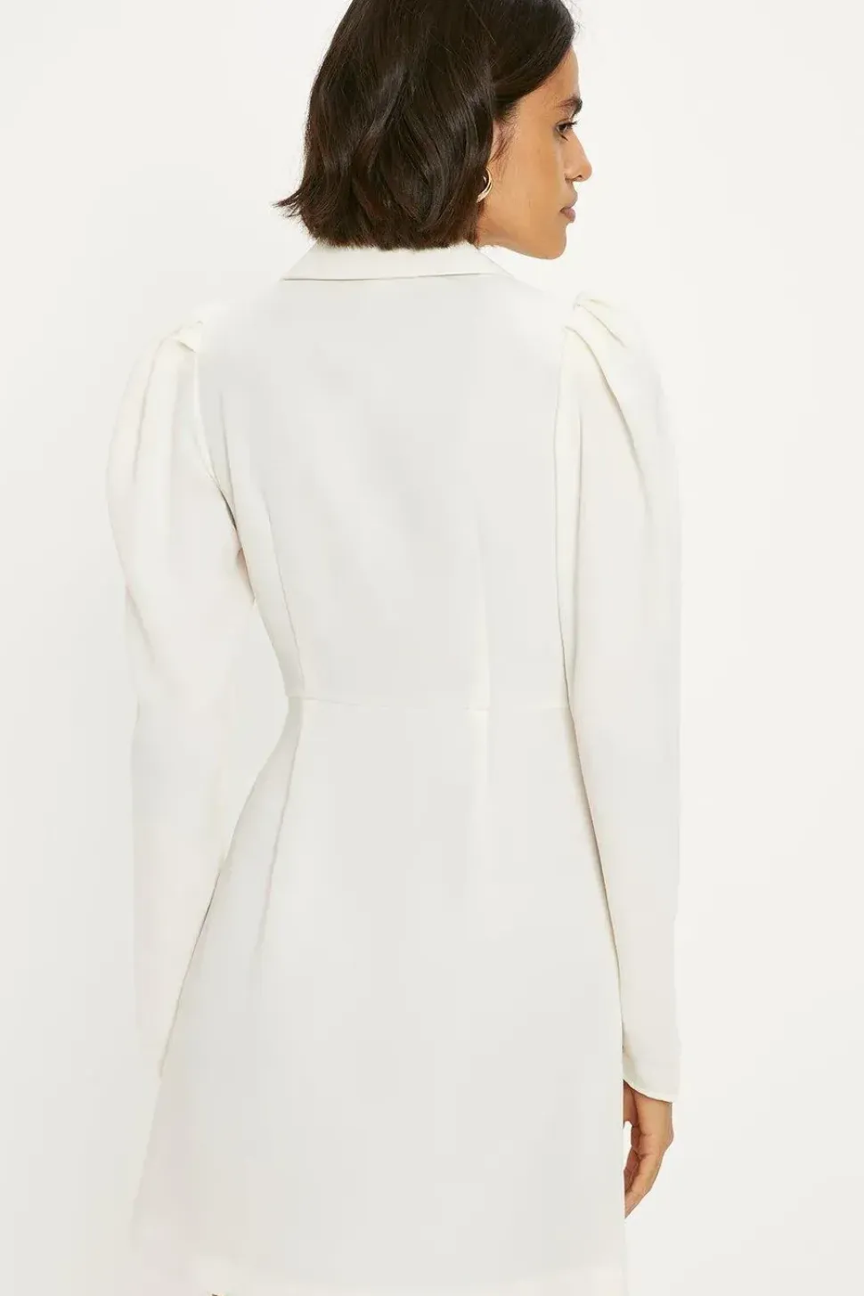 Soft Tailored Puff Sleeve Wrap Dress