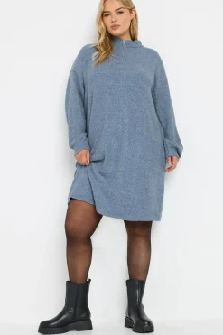 Soft Touch Zip Neck Jumper Dress
