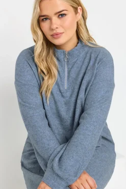 Soft Touch Zip Neck Jumper Dress