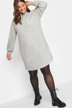 Soft Touch Zip Neck Jumper Dress