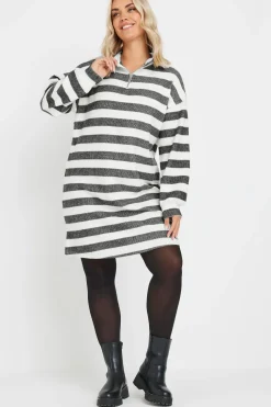 Soft Touch Zip Neck Jumper Dress