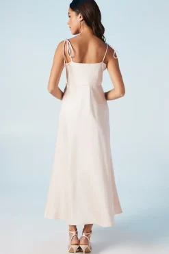 Spaghetti Strap Cowl Front Bridesmaids Dress