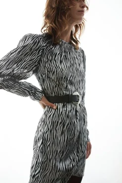Sparkle Animal Jacquard Wrap Mini Dress