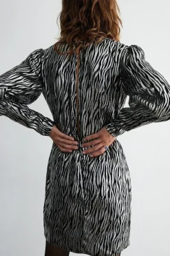 Sparkle Animal Jacquard Wrap Mini Dress