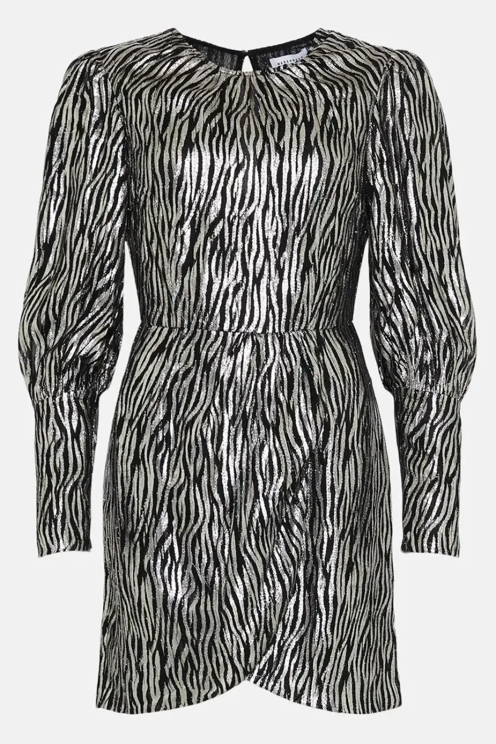 Sparkle Animal Jacquard Wrap Mini Dress