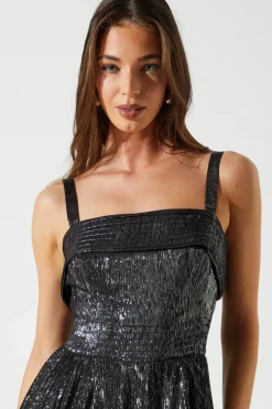 Sparkle Jacquard Midi Wedding Guest Dress