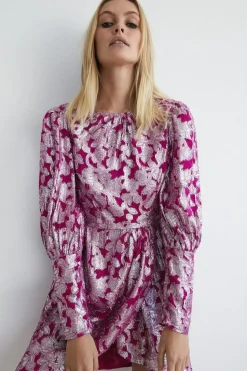 Sparkle Jacquard Wrap Mini Dress