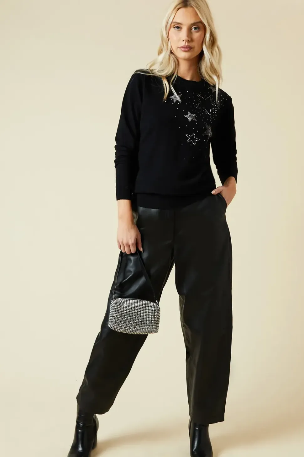 Sparkle Star Shoulder Christmas Jumper