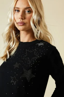 Sparkle Star Shoulder Christmas Jumper