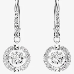 Sparkling Dance White Crystal Dropper Earrings 5504652