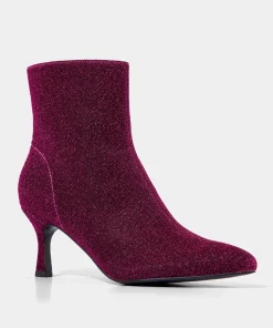 Sparkling Knitted Low-Mid Heel Ankle Boots